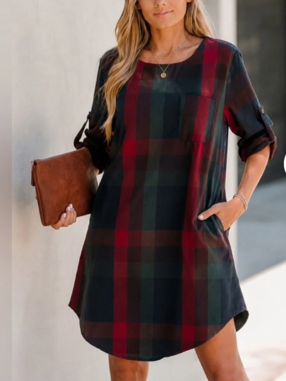 Cupshe Lady Leisure Plaid Dress in Large